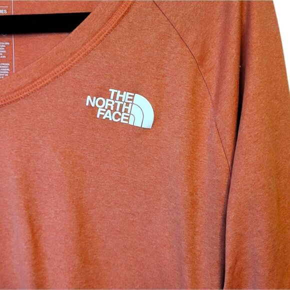 The North Face Heathered Red Orange Flash Dry Long Sleeve Shirt Size L - Picture 4 of 5